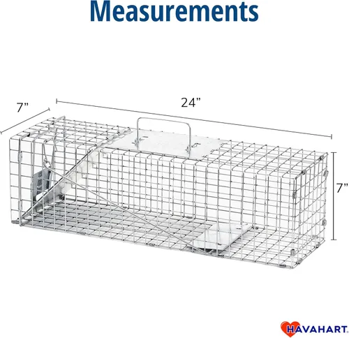 Miniatura 3 de Havahart Trampa mediana para animales de captura y liberación humana de 1 puerta para conejo, mofeta, visón y ardilla, trampa de captura en vivo