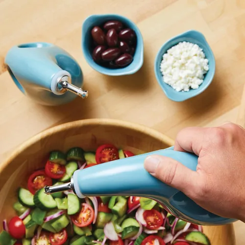 Miniatura 5 de Rachael Ray Serveware Ceramics AOVE y Ramekin - Juego de 4 piezas, color azul agave