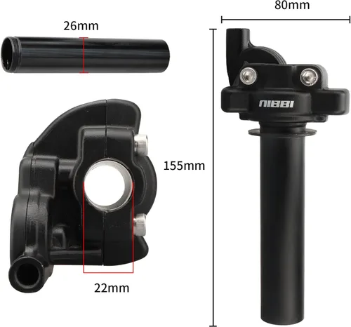 Miniatura 4 de NIBBI Empuñadura de acelerador giratorio, empuñaduras para bicicleta de tierra con cable de acelerador y empuñadura de manillar para bicicleta pit