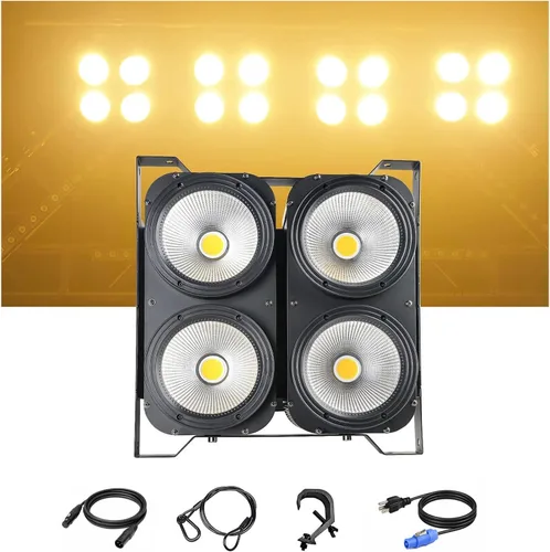 Miniatura 12 de MAD OWL Luces LED de 200 W, 2 ojos fríos y blancos cálidos, control DMX, activación de sonido, estroboscópico COB para teatro, iglesia, eventos