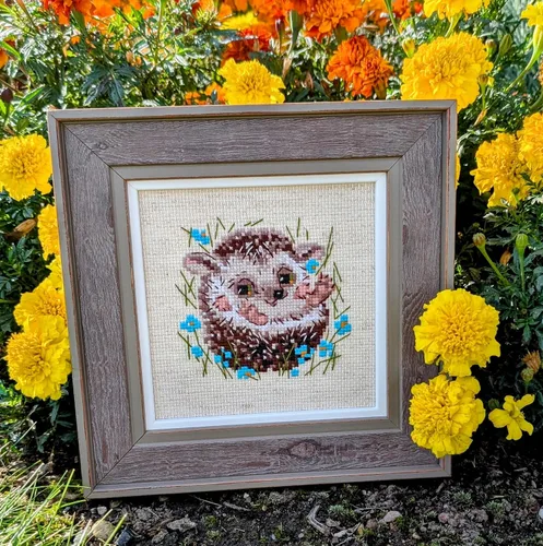 Miniatura 6 de RIOLIS - Little Hedgehog 1753, kits de punto de cruz de animales 5,12" x 5,12, kits de punto de cruz para principiantes y avanzados, kit de punto