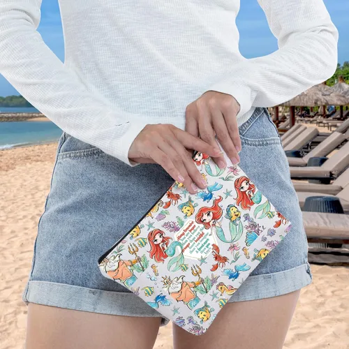 Miniatura 4 de WZMPA Bolsa de cosméticos de sirena de princesa, regalo para fanáticos de cuentos de hadas, con la frase "You Are Braver Stronger Beautiful Than You
