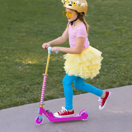 Miniatura 9 de Jetson Character Kids Kick Scooter, luces LED en vástago y ruedas iluminadas, marco ligero, manubrio ajustable en altura, sistema de inclinación