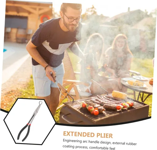 Miniatura 9 de Housoutil Alicates extendidos de 11 pulgadas que reparan curvas dentadas cónicas para áreas de difícil acceso