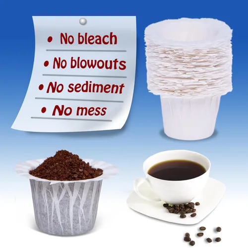 Miniatura 6 de Irmidi 600 filtros de café de papel desechables, compatibles con cafeteras Keurig 1.0 y 2.0 de una sola porción Negro