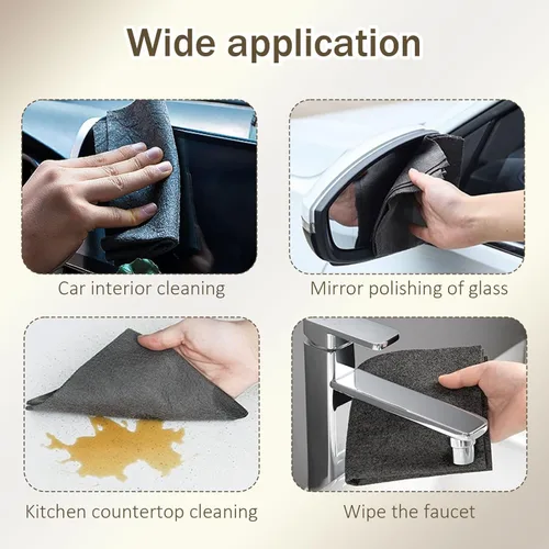 Miniatura 5 de Paño de limpieza mágico grueso, paño de limpieza de microfibra reutilizable, sin rayas, multiusos, no raya, para cocina, ventanas, espejo, vidrio, 10