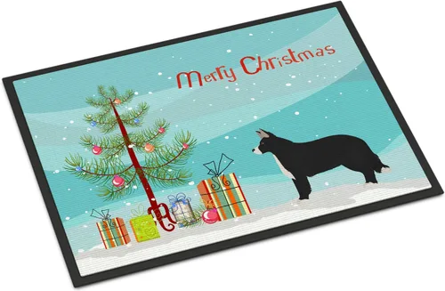 Miniatura 256 de Caroline's Treasures CK3799MAT Akita Shepherd - Tapete de árbol de Navidad de 18 x 27 pulgadas, tapete para puerta delantera, interior y exterior