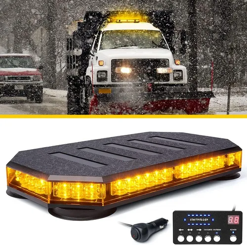 LUMENIX - Barra de luz estroboscópica LED de 42 luces para techo, con controlador, luz de advertencia de peligro, luz intermitente de emergencia,
