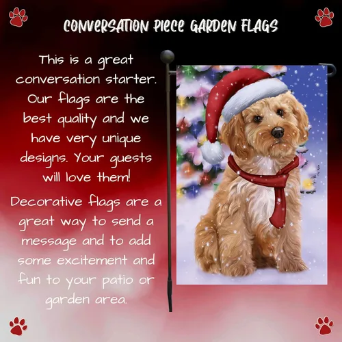 Miniatura 4 de Doggie of the Day Cockapoo - Banderas de jardín para perros – País de las Maravillas de Navidad – Doble cara – Regalo decorativo de primavera