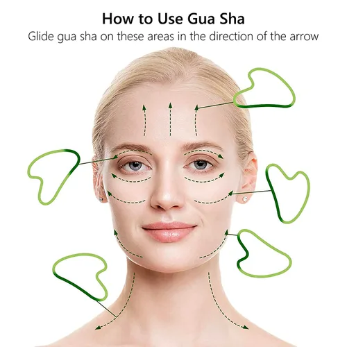 Miniatura 4 de Auténticas piedras de jade Gua Sha de propiedad asiática, herramienta facial GuaSha, masaje corporal facial, terapia de acupuntura, tratamiento