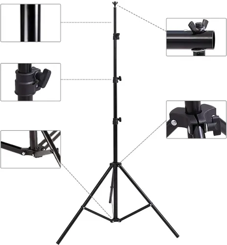 Miniatura 3 de HYJ-INC Sistema de soporte de fondo para fotos con kit de soporte de fondo de 8.5 x 10 pies, telón de fondo de muselina de algodón 100% blanco