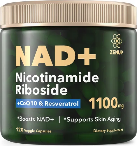 Suplemento NAD+ | 1100 mg ribósido liposomal de nicotinamida con resveratrol y quercetina | Anti-envejecimiento, energía celular, enfoque mental |