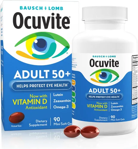 Miniatura 2 de Ocuvite Adultos Más de 50 Vitaminas y Suplementos Minerales para la Salud Ocular con Luteína, Zeaxantina y Omega-3, 90 geles blandos (paquete de 2)