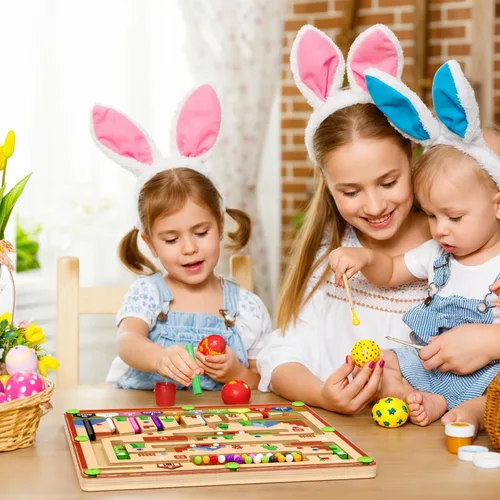 Miniatura 7 de zhiwuzhu Laberinto magnético de color y números para juguetes Montessori, tablero de aprendizaje a juego de madera para niños de 2 a 4 años