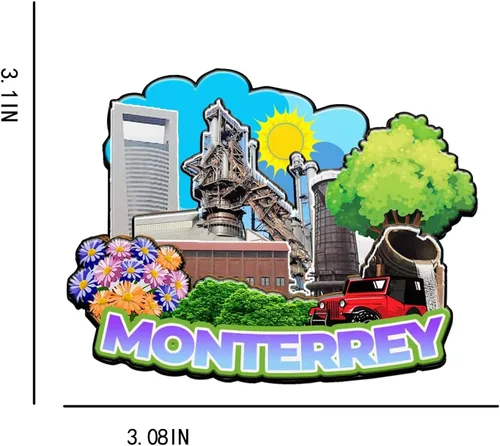 Miniatura 3 de Monterrey - Imán de México para nevera, de madera, 3D, monumentos, coleccionables, recuerdos, decoración hecha a mano, 2005