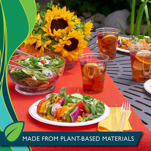 Miniatura 5 de Hefty EcoSave - Platos desechables, hechos de materiales a base de plantas, platos de papel resistentes y aptos para microondas, platos desechables