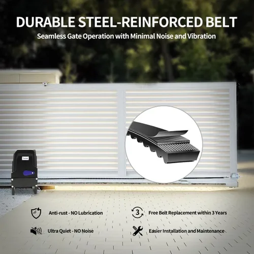 Miniatura 2 de TOPENS BK800 - Abridor automático de puerta corredera con correa fuerte, accionamiento silencioso, motor de puerta eléctrica para puerta deslizante