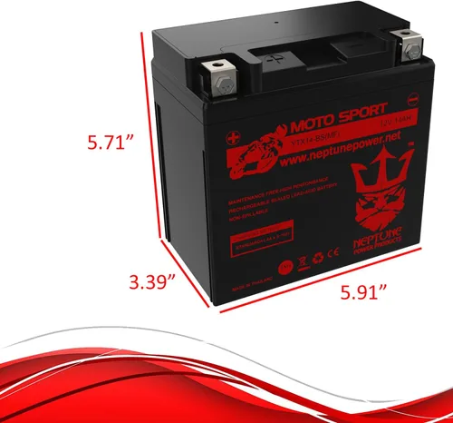 Miniatura 7 de Marca YTX14-BS (MF) Batería Recargable Reemplazo para YUASA YTX14-BS Batería Libre de Mantenimiento