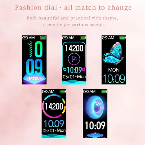 Miniatura 5 de Rastreador de actividad física para mujer, reloj inteligente de fitness con monitoreo del sueño, monitor de frecuencia cardíaca, contador de pasos