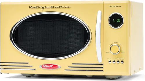 Miniatura 36 de Nostalgia Horno microondas retro compacto para encimera, 0.7 pies cúbicos, 700 vatios con pantalla digital LED, bloqueo para niños, interior fácil