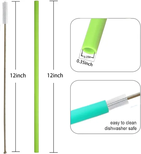 Miniatura 6 de YETI RTIC-Flexible - Pajitas de silicona reutilizables de medio galón de 12 pulgadas para vaso alto de 32 onzas, botella de agua de 64 onzas