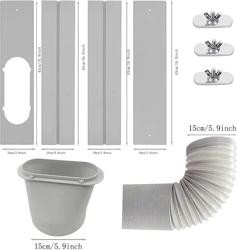 Miniatura 2 de Kit de ventilación de ventana de CA portátil con manguera de escape de 5.9 pulgadas, kit de sellado de ventana para aire acondicionado portátil, kit