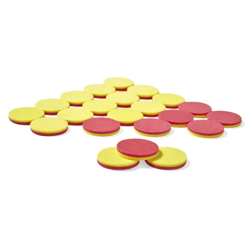 Miniatura 9 de hand2mind Contadores de espuma de dos colores, rojo y amarillo, manipulantes, chips, bingo matemático, 200