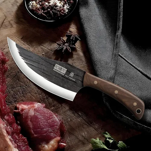 Miniatura 6 de HOSHANHO - Cuchillo vikingo de 6 pulgadas, cuchillo de chef de cocina japonés de acero de alto carbono, cuchillo de carnicero forjado a mano