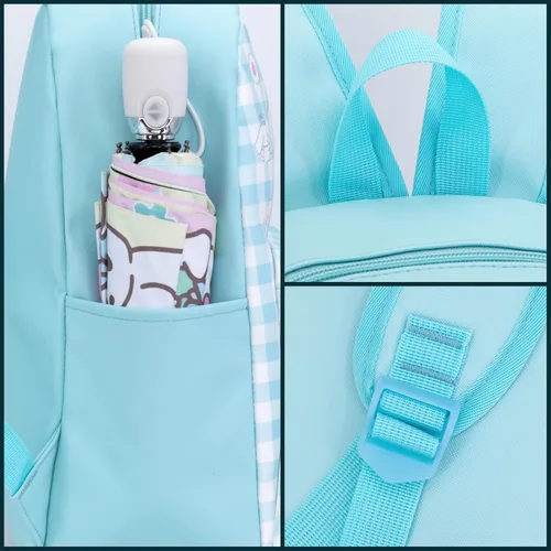 Miniatura 7 de Roffatide Dibujos animados Cinnamoroll Todo Sobre Impresión a Cuadros Casual Mochila Linda Mochila Viaje Bicicleta Mochila Senderismo Mochila Azul
