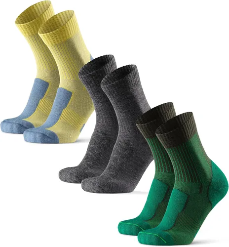 DANISH ENDURANCE Calcetines de senderismo ligeros de lana merina, acolchados y absorben la humedad, para hombres, mujeres y niños, paquete de 3 o 5