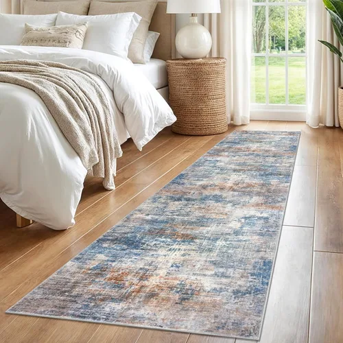 Miniatura 327 de IOHOUZE Alfombra abstracta lavable de 3 x 12 pies para pasillos, antideslizante para cocina, camino de entrada de lana sintética para interiores