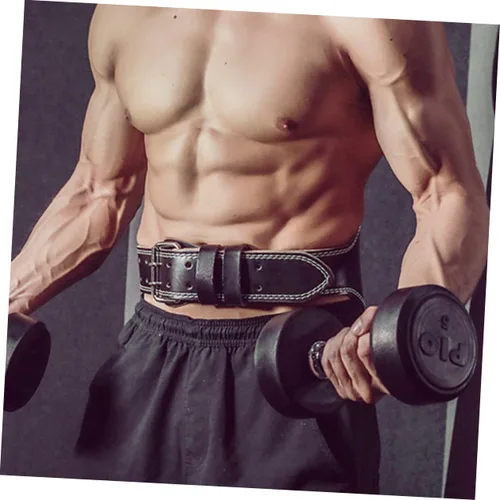 Miniatura 6 de BESPORTBLE Cinturón de ejercicio ajustable para hombre, cinturón de cintura para hombres, cinturón de sentadillas para la espalda, cinturón