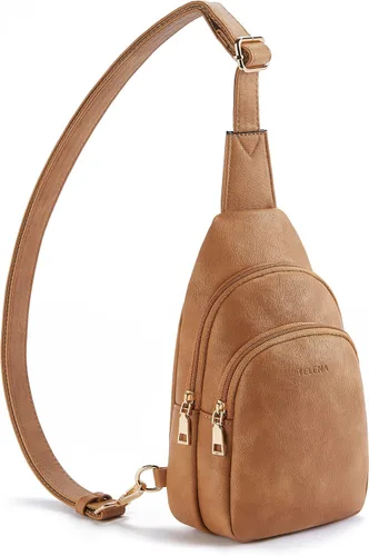 Telena Riñonera pequeña para mujer, de cuero, cangureras, bolsa de pecho para mujer