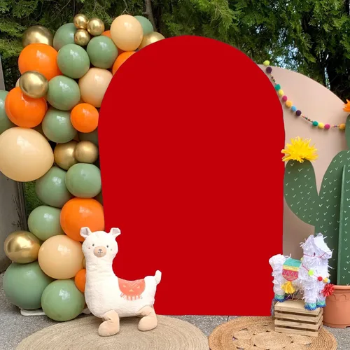 Miniatura 3 de FOTSHARER Cubierta de Arco Roja de Tela de Fondo Cubierta de Fondo de Arco de Globos de 6 Pies para Fiesta Temática Cubierta de Arco Boho de 2 Lados