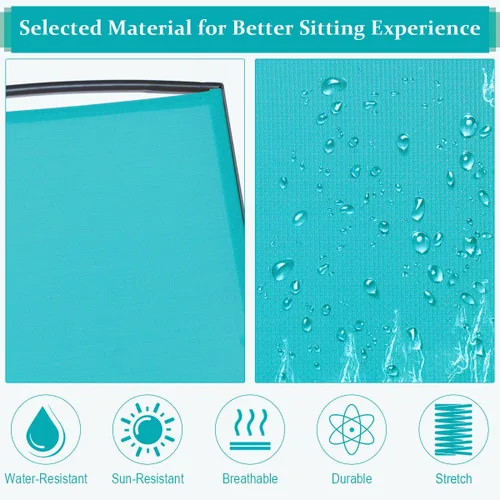 Miniatura 8 de Giantex Banco Mecedor para Patio con Marco de Metal, Mesa Central de Vidrio Templado, Asiento Mecedor Doble para Balcón, Jardín, Lado de la Piscina