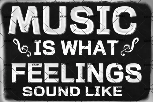 EMOHAT Cartel de pared de metal para decoración de pared, letrero musical "Is What Feelings" Sound Like de aluminio, decoración de pared, hogar,