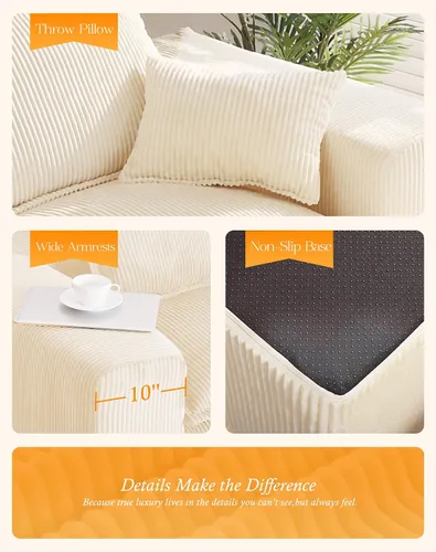 Miniatura 8 de Cómodo sofá Cloud de 107" con chaise en forma de L y asiento profundo, sofá seccional modular en una caja, sofás tapizados sin estructura para sala