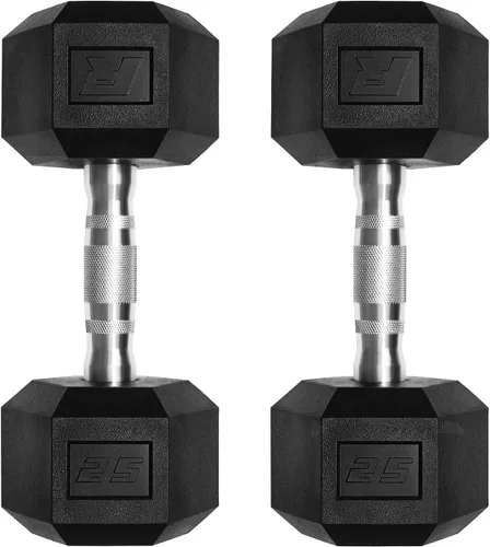 Miniatura 14 de RitFit Juego de mancuernas hexagonales revestidas de PVC de 5 a 650 libras con estante opcional para gimnasio en casa, peso de mano con mango