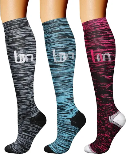 Miniatura 140 de CHARMKING - Calcetines de compresión para mujeres y hombres (3 pares), 15-20 mm Hg, el mejor apoyo para atletismo, running o ciclismo, mejora