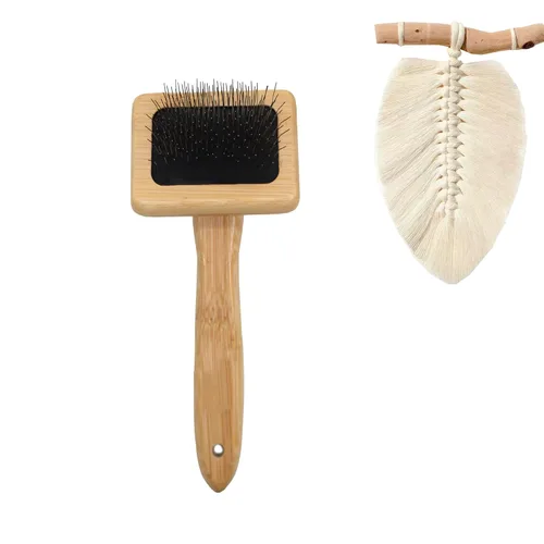 Tyoungg Peine de macramé de madera para colgar en la pared con flecos, para colgar en la pared, para colgar plantas, manualidades, cuerda de tejer,