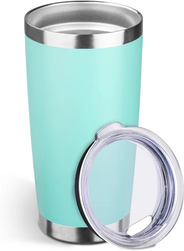 Miniatura 8 de StarSpeed Vaso de 20oz a granel con tapa, acero inoxidable de doble pared aislada al vacío, taza de café con recubrimiento de polvo para bebidas