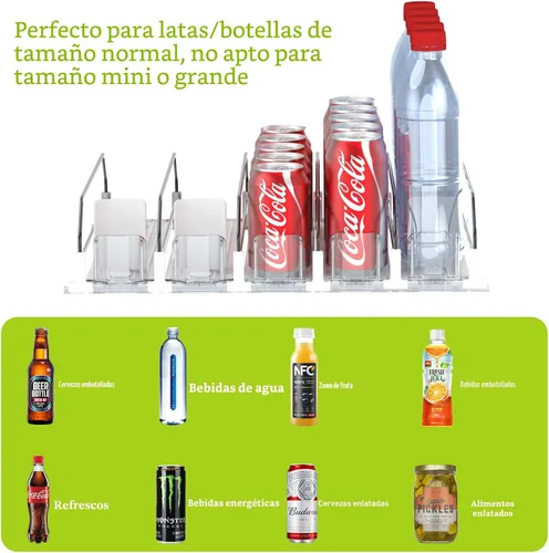 Miniatura 3 de IBORING Organizador de Bebidas para Nevera, Organizador de Bebidas Autoempujante para Nevera, Dispensador Automático de Bebidas para Nevera