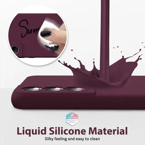 Miniatura 4 de Oakxco Funda para teléfono Samsung Galaxy S22 de silicona líquida, bonita funda delgada y delgada de goma suave de TPU para mujeres y niñas, diseño