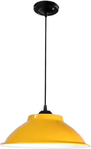 Lámpara colgante amarilla estilo simple iluminación colgante en diseño colorido elegante pantalla de lámpara, accesorios industriales modernos para