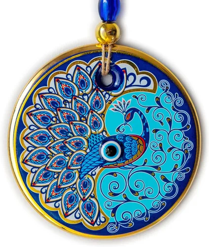 Miniatura 10 de Colgante de pared clásico turco contra el mal de ojo, 5.1 pulgadas de diámetro, nazar de cristal hecho a mano para protección y buena suerte, regalo