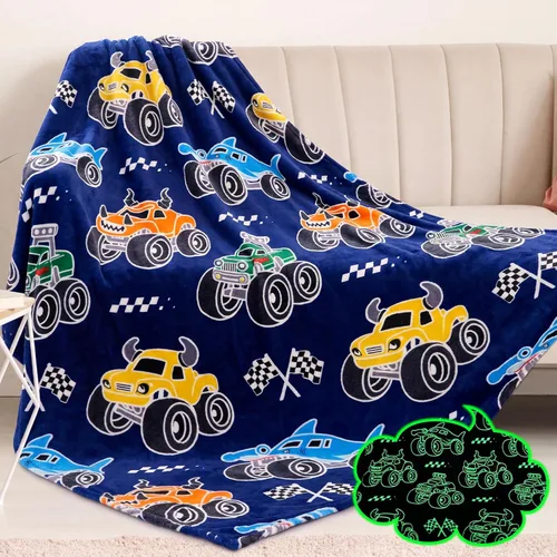 Miniatura 11 de Manta Preppy que Brilla en la Oscuridad, Manta Rosa con Estrellas para Niñas, Mantas de Forro Polar, Regalos de Cumpleaños para Niños, Manta Suave