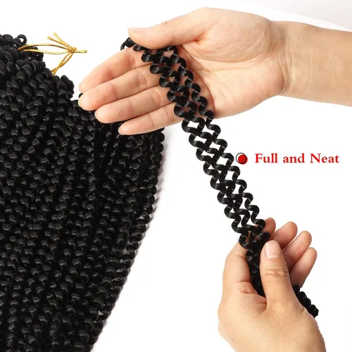 Miniatura 6 de Extensiones de cabello sintético rizado en espiral con volumen para trenza de croché