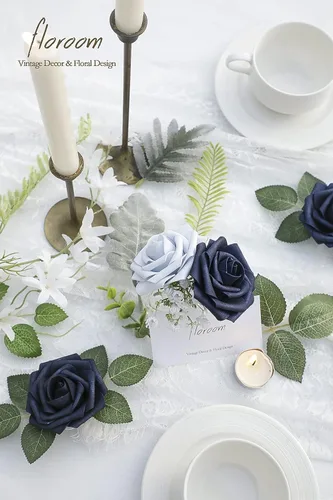 Miniatura 3 de Floroom Flores artificiales de espuma, aspecto real, con tallos, para manualidades, ramos de boda, centros de mesa, despedida de soltera, fiesta, 25