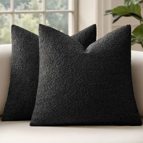 Miniatura 10 de MIULEE - Juego de 2 fundas de almohada decorativas con textura de bucle, de 50 x 50 cm, para sofá y cama, almohadas de invierno neutras, fundas