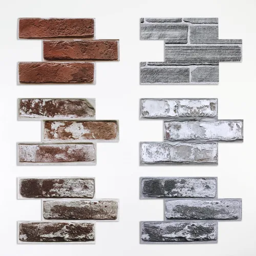Miniatura 22 de Commomy 10 paneles de pared de piedra 3D para despegar y pegar, panel de pared de piedra sintética de 11.8 x 11.8 pulgadas, papel tapiz de ladrillo
